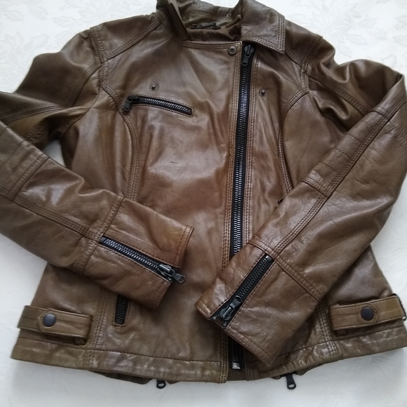 Wilsons Leather asymmetric moto biker jacket - Picture 5 of 12